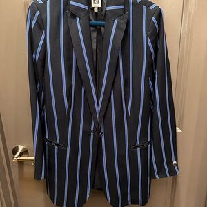 Anne Klein Black Blazer with Blue Stripes